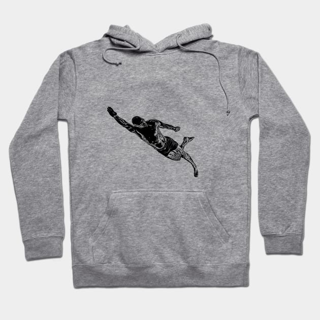 Swimmer Diving in Water Hoodie by RosaliArt